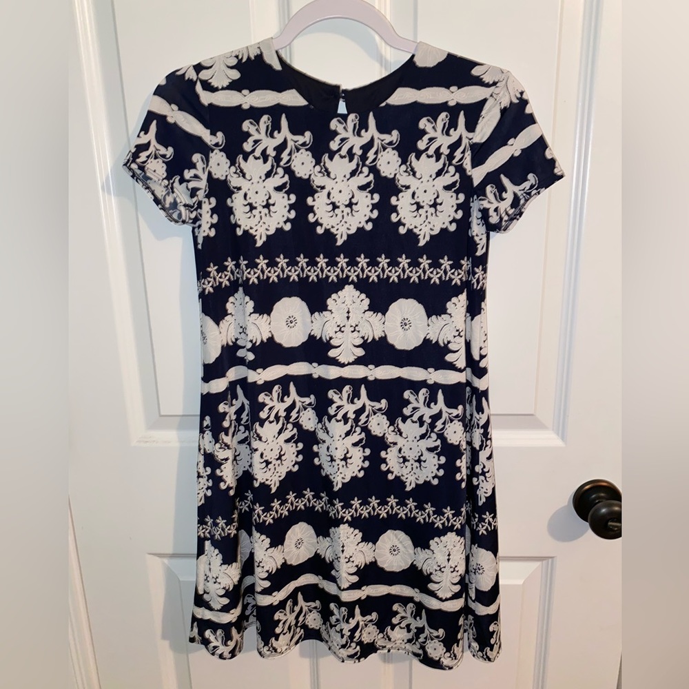 B Darlin Navy Floral Dress